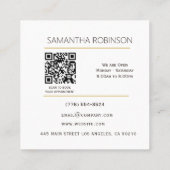 Carte De Visite Carré Code QR photo impression léopard Coiffeur (Dos)