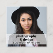 Carte De Visite Carré Code QR photo professionnel (Devant)