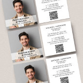 Carte De Visite Carré Code QR photo professionnel