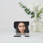 Carte De Visite Carré Code QR photo professionnel (Debout devant)