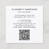 Carte De Visite Carré Code QR photo professionnel (Dos)