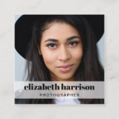 Carte De Visite Carré Code QR photo professionnel (Devant)