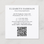 Carte De Visite Carré Code QR photo professionnel (Dos)