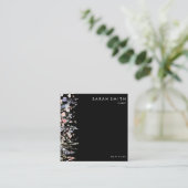 Carte De Visite Carré Code QR pour fleuriste Fleur sauvage multicolore d (Debout devant)