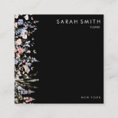 Carte De Visite Carré Code QR pour fleuriste Fleur sauvage multicolore d (Devant)