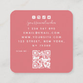 Carte De Visite Carré Code QR pour l'organisation de l'événement des bal (Dos)