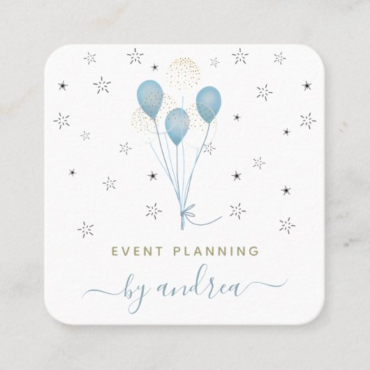 Carte De Visite Carré Code QR pour planificateur d'événements pour enfan (Devant)