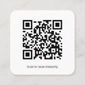 Carte De Visite Carré Code QR pour réserver votre prochain rendez-vous (Dos)
