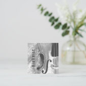 Carte De Visite Carré Code QR pour violon Abstrait moderne (Debout devant)