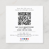 Carte De Visite Carré Code QR professionnel Avis Google  (Dos)