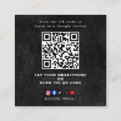 Carte De Visite Carré Code QR professionnel Avis Google (Dos)