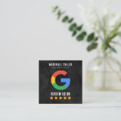 Carte De Visite Carré Code QR professionnel Avis Google (Debout devant)