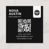 Carte De Visite Carré Code QR professionnel Conception minimale avec log (Devant)
