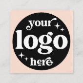 Carte De Visite Carré Code QR professionnel Conception minimale avec log (Dos)