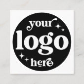 Carte De Visite Carré Code QR professionnel Conception minimale avec log (Dos)