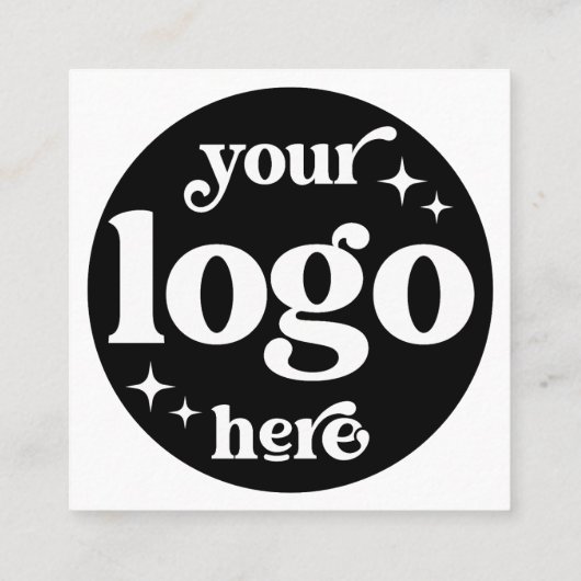 Carte De Visite Carré Code QR professionnel Conception minimale avec log (Dos)