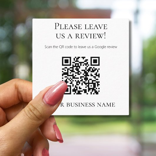 Carte De Visite Carré Code QR professionnel de révision Google