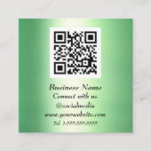 Carte De Visite Carré Code QR professionnel Emerald Green Metallic (Devant)