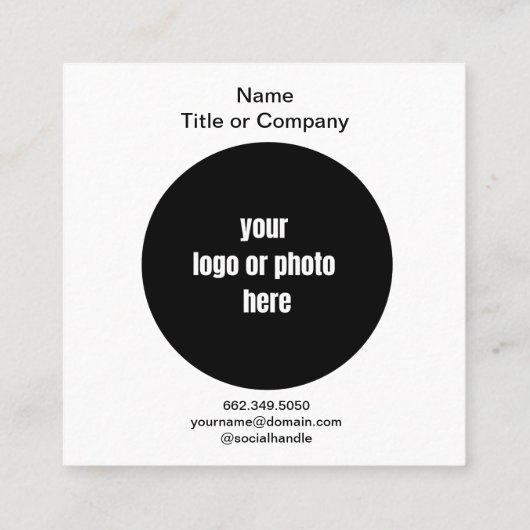 Carte De Visite Carré Code QR professionnel minimal (Dos)