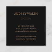 Carte De Visite Carré Code QR professionnel minimal (Dos)