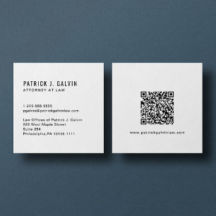 Carte De Visite Carré Code QR professionnel minimaliste