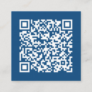 Carte De Visite Carré Code QR professionnel personnalisable bleu minimal