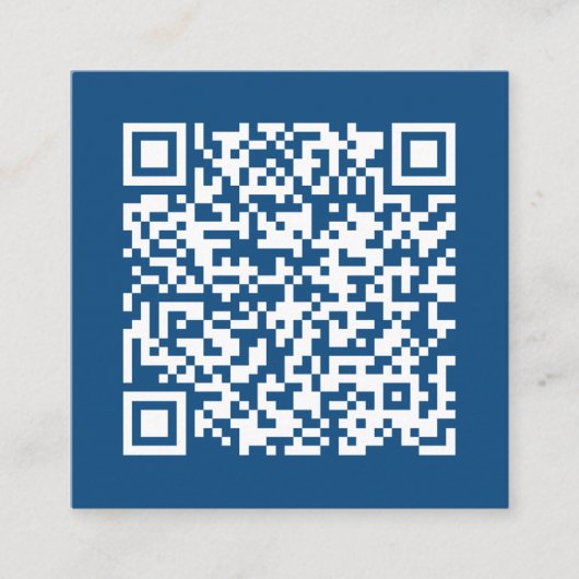 Carte De Visite Carré Code QR professionnel personnalisable bleu minimal (Devant)