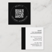 Carte De Visite Carré Code QR professionnel Promotion numérisable minima (Devant / Derrière)
