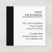 Carte De Visite Carré Code QR professionnel Promotion numérisable minima (Dos)