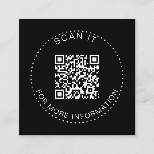 Carte De Visite Carré Code QR professionnel Promotion numérisable minima (Devant)
