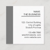 Carte De Visite Carré Code QR professionnel Promotion numérisable minima (Dos)