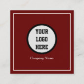 Carte De Visite Carré Code QR professionnel Scannable Bourgogne Maroon (Dos)