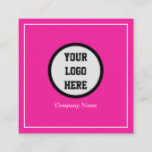 Carte De Visite Carré Code QR professionnel scannable rose chaud (Dos)