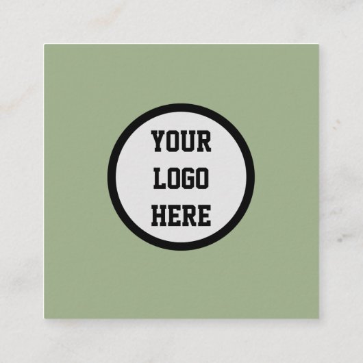 Carte De Visite Carré Code QR professionnel Scannable Sage vert moderne (Dos)