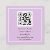 Carte De Visite Carré Code QR professionnel Scannable violet Lilac (Devant)