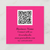 Carte De Visite Carré Code QR professionnel scanner Magenta rose moderne (Devant)