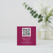 Carte De Visite Carré Code QR professionnel scanner rose moderne (Debout devant)
