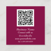 Carte De Visite Carré Code QR professionnel scanner rose moderne (Devant)