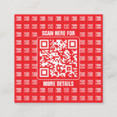 Carte De Visite Carré Code QR promotionnel (modifiable) avec Motif Logo (Devant)