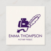 Carte De Visite Carré Code QR | Publique Notaire Minimale Purple Moderne (Devant)