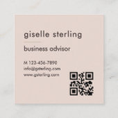 Carte De Visite Carré Code QR Rose Pâle (Dos)
