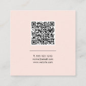 Carte De Visite Carré Code QR Rose Pâle Maquillage Féminin Minimaliste (Dos)