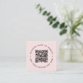 Carte De Visite Carré Code QR | Rose Pâle Moderne Professionnel (Debout devant)