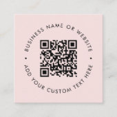 Carte De Visite Carré Code QR | Rose Pâle Moderne Professionnel (Devant)