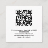 Carte De Visite Carré Code QR rose rouge écriture moderne coiffeur (Dos)
