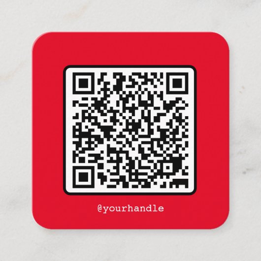 Carte De Visite Carré Code QR rouge Médias sociaux simples modernes pers (Devant)