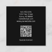 Carte De Visite Carré Code QR Saguaro Cactus Simple Desert (Dos)