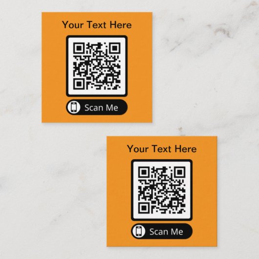 Carte De Visite Carré Code QR scannable double face (Devant / Derrière)
