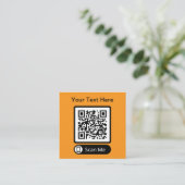 Carte De Visite Carré Code QR scannable double face (Debout devant)