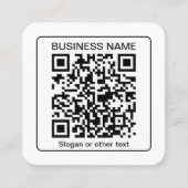 Carte De Visite Carré Code QR scannable modifiable + Nom de votre entrep (Devant)
